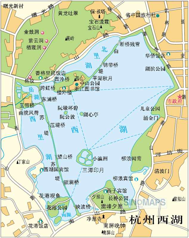 1_杭州西湖地图